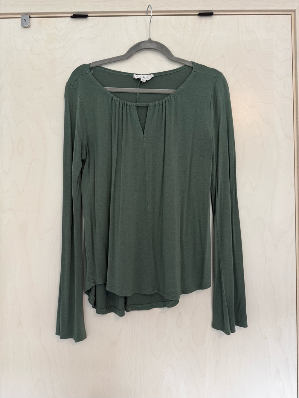 Olive Green Long-Sleeve Women's Top